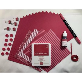 Stampin' Up! LOVELY LIPSTICK In-Color Supplies - Cardstock, Ink,Refill,Mar