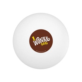 Willy Wonka and the Chocolate Factory Wonka Bar Logo Novelty Table Tennis Ping Pong Ball 12 Pack with Storage Bag