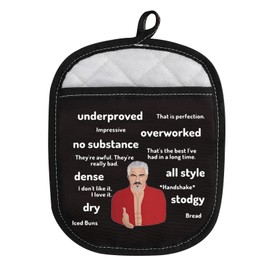 WCGXKO Baking Show Inspired Oven Mitt Pot Holder with Pocket Funny GiftBaking Show Gift (iced Buns CA)