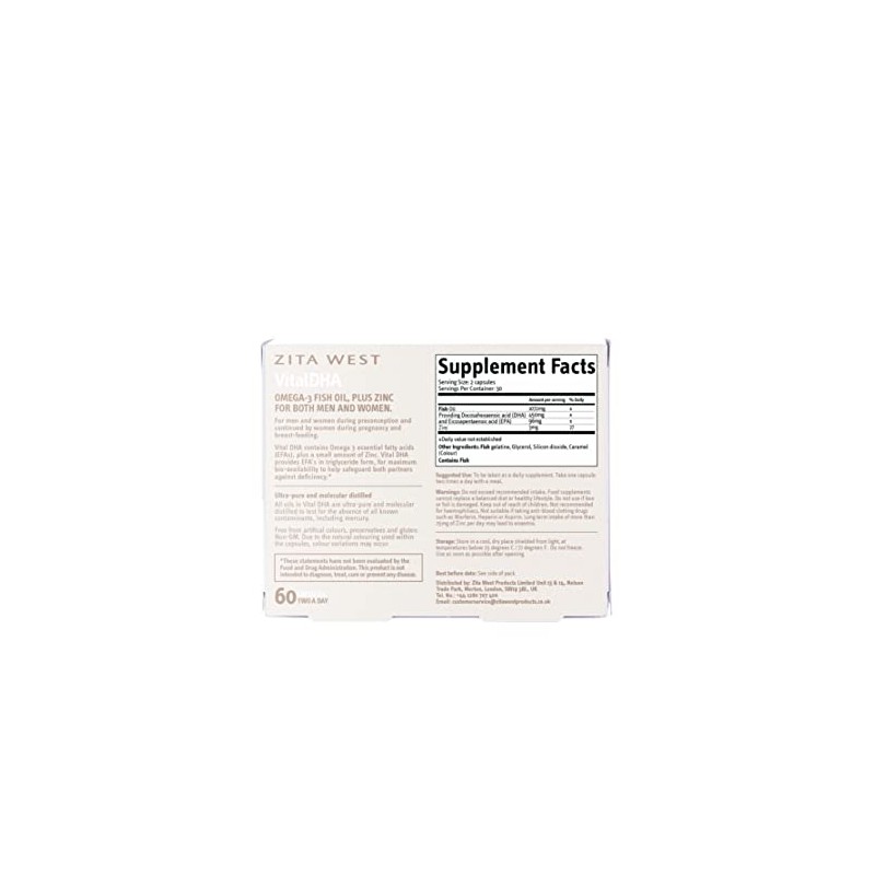 Zita West Vital DHA with Omega 3 for Fertility, Pregnancy