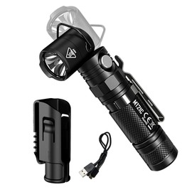 Nitecore MT21C LED Flashlight, 1000 Lumen Right Angle 90 Degree Tiltable Head L-Shape USB Rechargeable with Hard Duty Holster