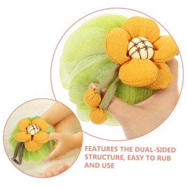 Healeved 4pcs Cartoon Bath Sponge Gentle Exfoliating for Boys and Girls and Adults Mesh Body Scrubbers for Rich Foaming and Deep Cleansing and Watermelon