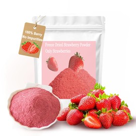 Premium Freeze Dried Strawberry Powder - No Added Sugar, No Clumping, Fine Texture, Strawberry Powder for Smoothies, Baking and Desserts, Freeze-dried Strawberries 200g/7.05oz