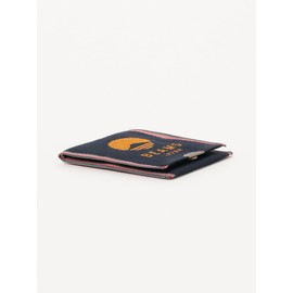 BEAMS JAPAN Small Items Takada Weave × BEAMS JAPAN Custom Tatami Edge Logo Card & Coin Wallet Denim Orange -