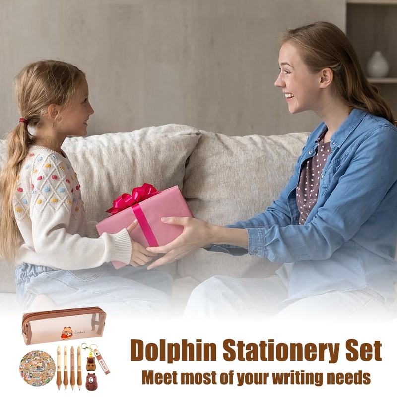 Capybara Pencil Case Kit,57Pcs Capybara Stationery Set School Pencil Pouch
