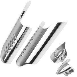 MACHSWON Motorcycle Lower Fork Leg Deflector (Chrome), 2000-2013 Compatible with Harley Electra Glide, Road Glide, Road King, Street Glide & Trike, Motorbike Fork Lower Leg Cover