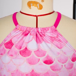 Rash Guard Set for Kids Girl Long Sleeve Swimming Costume Tankini Sets Kids Bikini Mermaid Swimwear 10-12Y Pink Mermaid