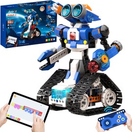 Apitor Robot J Programming Robot Kit, Children's Toys, STEM Educational Building Blocks, 6-in-1 Remote Control Toy, Elementary School Programming, Kids Educational Toys for Ages 7 and Up, Boys and