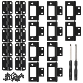 YiiHHooN Non-Mortise Door Hinges, 20 Pcs Small Bifold Door Hinges with with Screws, 1.5/0.7 Inch Matte Black Bifold Butt Cabinet Hinges for Door Windows Cabinet Cupboard Kitchen