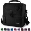 Zulay Kitchen Insulated 2-Compartment Lunch Box Bag With Strap -