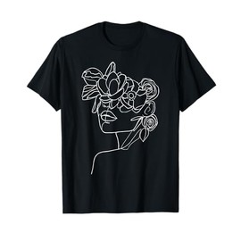 Modern Line Art Woman Face Design Elegant Minimalist T-Shirt
