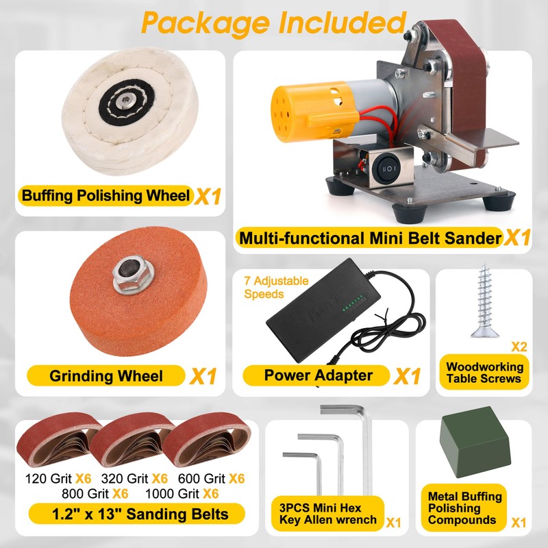Mornajina Mini Belt Sander for Knife Making, 3 IN 1