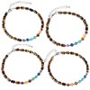 Nupuyai 4 mm 7 Chakra Beads Bracelet Anklet Colourful Healing