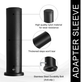 Olympic Adapter Sleeve (2 PCS), Converts 1" Standard Weight Plate Posts to 2" Olympic Weight Plate Posts, Suitable for 1" Standard Barbell Bars, Heavy Duty Nylon and Removable end Cap