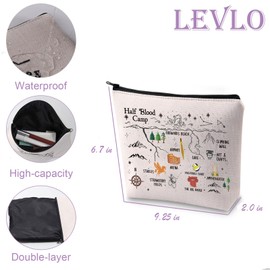 LEVLO Camp Half Blood Bookmark Bookish Cosmetic Bag Percy Fans Pegasus Zeus Makeup Bag for Women, Half Blood Camp, Daily