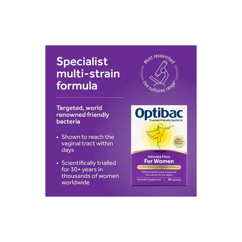 Suplemento Optibac Probióticosprebióticos De Intimate Flora For Women De 30