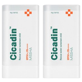 Missha Cicadine Rescue Water Sun Stick SPF50+ PA++++, 19g, 2 pieces 19g x 2 pieces / 미샤 시카딘 레스큐 워터 선스틱 SPF50+ PA++++, 19g, 2개 19g x 2개