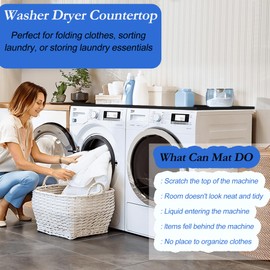 Washer Dryer Countertop - 54" x 27.5" Large Washer and Dryer Covers for the Top, Non-Slip Washer and Dryer Machine Top Load Protector Mat, Waterproof Silicone Mat for Washing Machine Laundry Kitchen