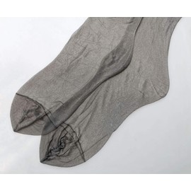 TVRtyle Women’s 10D Multicolor Vintage Thigh High See Through Non-stretch RHT Silk Stocking 928M (Grey, Large)