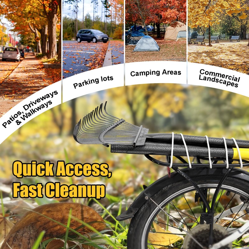 Rake for Leaves: Heavy Duty Metal Leaf Rake with 25