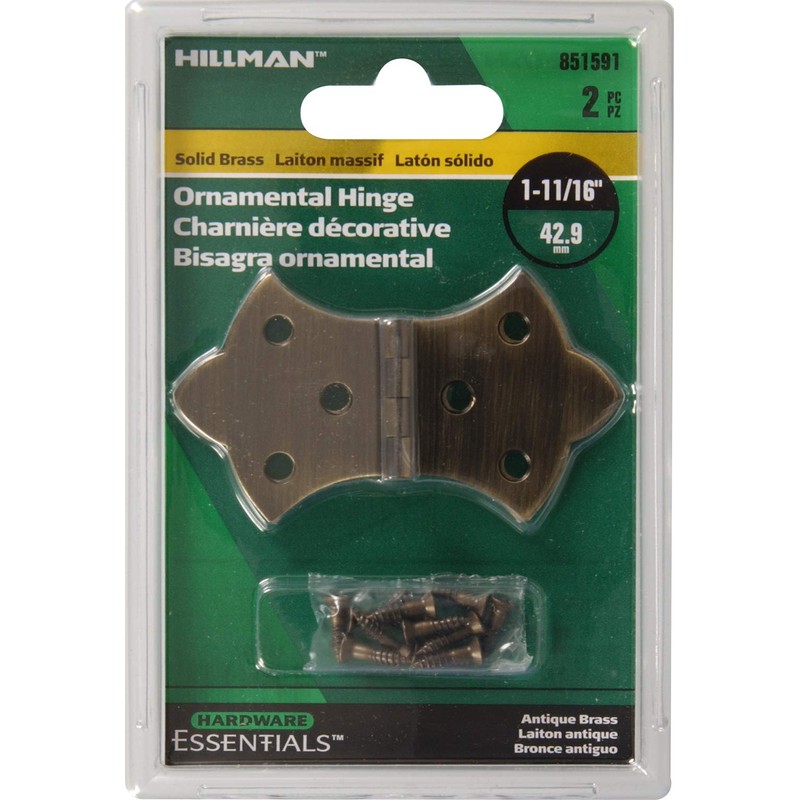 The Hillman Group 851591 1-11/16 x 3-1/16-Inch Solid Brass Decorative