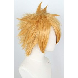 Linfairy Womens Game Wig Costume Halloween Cosplay Wigs For Men (Blonde+Hairpin)