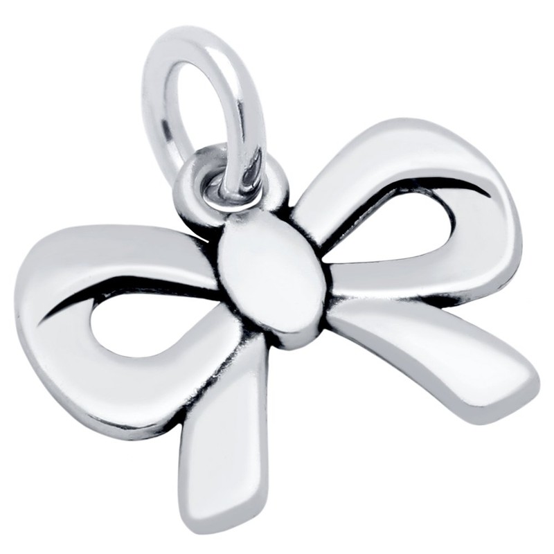 CloseoutWarehouse Sterling Silver Ribbon Bow Charm