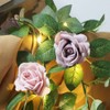 GUOCHENG 6FT Artificial Flower String Lights Battery Operated Rose Floral