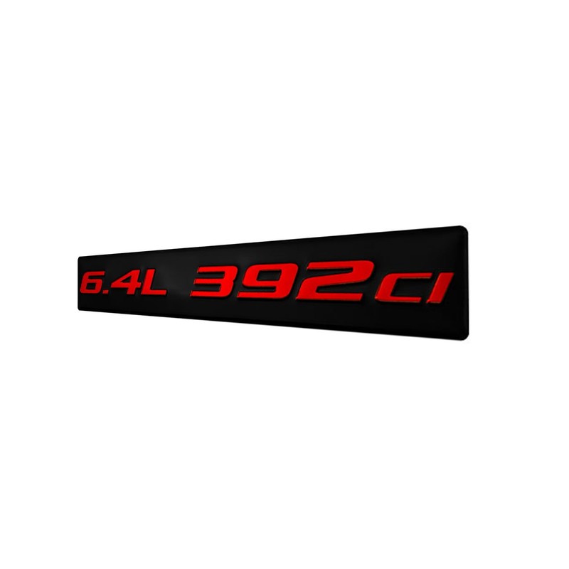 ERPART 6.4L 392ci RED on Black Highly Polished Real Aluminum