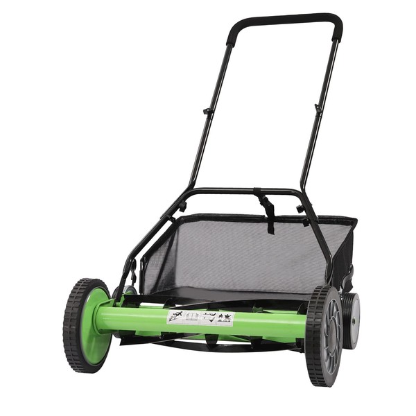 TITIDU Manual Lawn Mower,20" Reel Mower, Cylinder Lawnmower, Push Reel