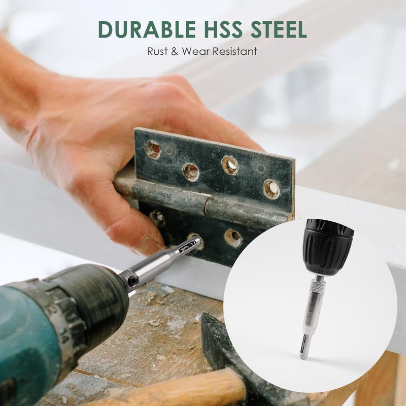 Hinge Drill Bit Set 5PCS – Self Centering Woodworking Hole