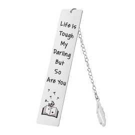 Get Well Soon Gifts Bookmark for Women Men Life is Tough My Darling But so are You Book Mark for Daughter Brother Anxiety Relief Bookmarks for Aunt Son Stress Relief Gifts