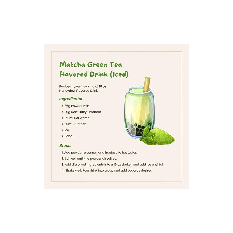 Bossen Bubble Tea Powder Mix (Matcha Green Tea)