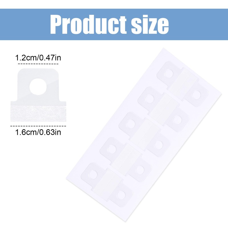 300pcs Clear Self Adhesive Hang Tabs, Round Sticky Hanging Tabs