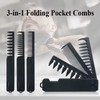 3-in-1 Folding Pocket Comb for Men Portable Wide Tooth Barber