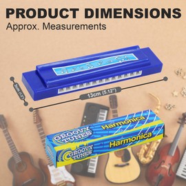 13 Hole Harmonica Key of C - Musical Instrument, Colour Sent at Random, Musical Accessories, Beginner Mouth Organ For Kids and Adults, Blues Folk Jazz Classic Musical Tool (2pk Harmonica)
