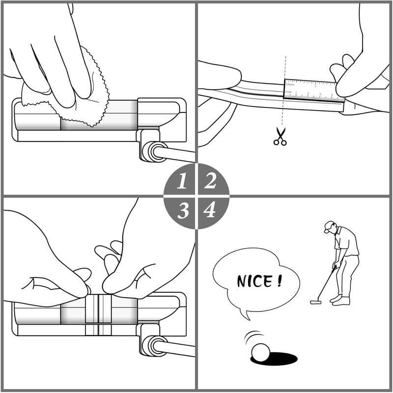SELECOCO Putter Targeting Line Stickers, 3 Line Design, 2 Pack,