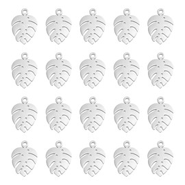 UNICRAFTALE Monstera Leaf Pendant Stainless Steel Tropical Leaves Charms 13 mm Hypoallergenic Monstera Leaf Earrings Pendant for DIY Jewellery Necklace Bracelets Earrings Pack of 30