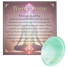 YUEBAYUE Worry Stone for Adults Anxiety Relief,Chakra Healing Crystals Stress Relief Thumb Gemstones Spiritual Meditation Reiki Yoga Anxiety Gifts for Women (Green Aventurine)