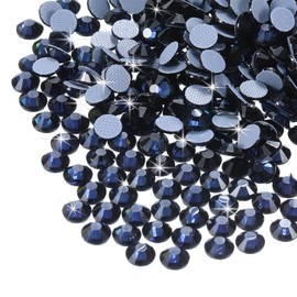 MECCANIXITY 2880 Pcs Hotfix Rhinestones Flatback Crystal Glass Gems Art Rhinestones for Crafts Clothes DIY Decoration(SS6 2mm,Deep Blue)