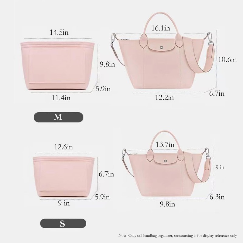 D.DUO Bag Organiser, Purse Insert Organizer for Longchamp Le Pliage