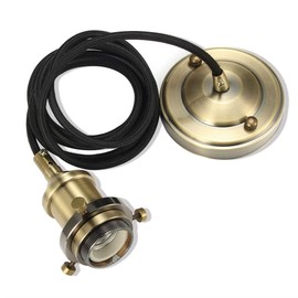Nuodifan Retro Edison Pendant Light Antique Lamp Accessory E27 Ceramic Lamp Holder 3-Core Textile Cable and Ceiling Plate