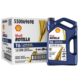 Shell Rotella T6 Full Synthetic 10W-30 Motor Oil, 1 Gallon (3 Pack)