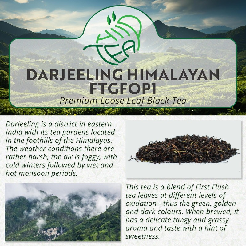 Darjeeling Himalayan First Flush Organic FTGFOP1 Premium Black Loose Leaf