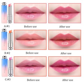 Petansy 3 Colors Jelly Lipstick Set Moisturizing Magic Temperature Color Changing Long Lasting Lip Balm
