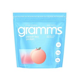 Gramms 100% Grass Fed Whey Protein Isolate Powder, 18 Servings per Bag, 16.37oz, Peach & Strawberry Flavors, Gut Friendly, 20g Protein per serving, 80 Calories, Lactose & Sugar Free:_1 bag-peach tea