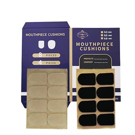 Clarinet/Soprano Saxophone Mouthpiece Cushion Patches Pads, 2 Packs, 0.5 mm, 16 Pieces (8 Pieces Black & 8 Pieces Clear)