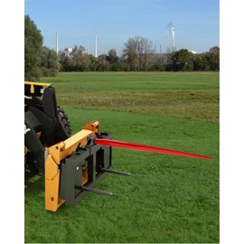 49" Hay Spear, 4500lbs Capacity Quick Attach Square Hay Bale Spears with 2 Pcs 17" Stabilizer Spears, Hay Bale Spike with Hex Nut & Sleeve, for Buckets Tractors Loaders