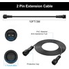 CAMANTU 2Pin Extension Cable 10FT, IP68 Waterproof Extension Lead 16AWG