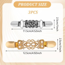 Vintage Dress Clip,3PCS Sweater Clip Clothing Cinch Clips Waist Tightener Clothes Clips Dress Pant Waist Tightener for Women Shawl Cardigan Tighten Dresses